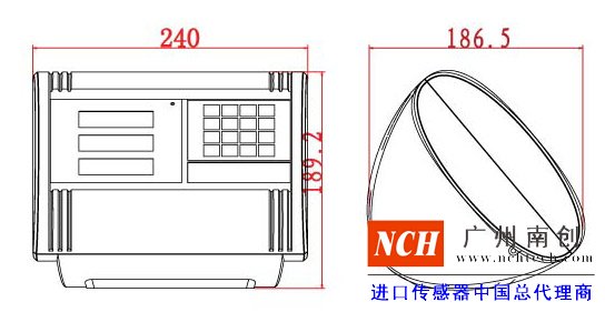 耀華XK3190—A25E臺秤儀表產品尺寸